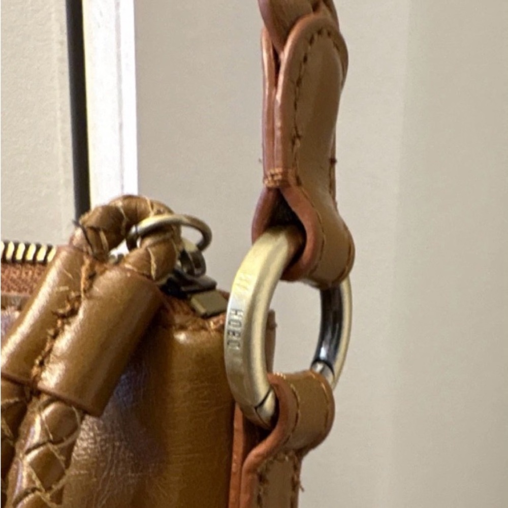 HOBO Cognac Leather Lasso Hobo Crossbody or Shoulder Bag with Braided Strap - Picture 5 of 9